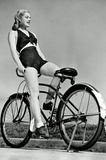 Bicycle Pinup Girl Archival Photo Poster Print Masterprint