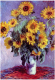 Claude Monet (Still life with sunflowers) Art Poster Print Print
