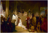 Baptism of Pocahontas Historic Art Print Poster Posters