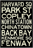 Boston MBTA Stations Vintage Subway RetroMetro Travel Poster Prints