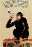 Fatti Di Canapa (Dolce Far Niente, Smoking Monkey) Art Poster Print Masterprint