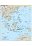 Map of Southeast Asia (Political) Art Poster Print Posters