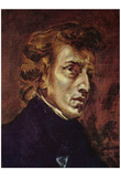 Eugene Ferdinand Victor Delacroix (Portrait of Frederic Chopin) Art Poster Print Print