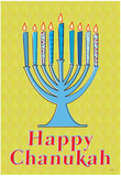 Happy Chanukah (Menorah) Art Poster Print Posters