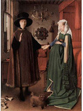 Jan van Eyck (Arnolfini Wedding, Wedding Picture of Giovanni Arnolfini and his wife Giovanna Cenami Masterprint