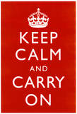 Keep Calm and Carry On (Motivational, Red) Art Poster Print Masterprint