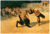 Franz von Stuck Fighting Faune 1 Art Print Poster Posters