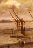 James Whistler Dockyard of Chelsea Grey and Silver Art Print Poster Masterprint