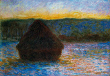 Claude Monet Haylofts Thaw Sunset Art Print Poster Masterprint
