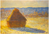 Claude Monet Haystacks Snow Morning Art Print Poster Print