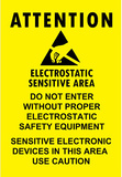 Electrostatic Sensitive Area ESD Warning Sign Poster Print Masterprint
