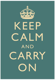 Keep Calm and Carry On Motivational Slate Art Print Poster Posters