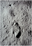 Moon Footprint (Buzz Aldrin Bootprint) Art Poster Print Posters