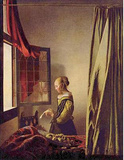 Jan Vermeer van Delft (Letter girls at the open window) Art Poster Print Masterprint
