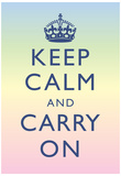 Keep Calm and Carry On Motivational Rainbow Art Print Poster Posters