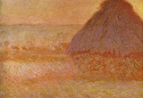 Claude Monet Haystacks at Sunset Art Print Poster Masterprint
