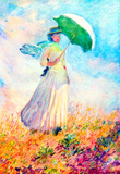 Claude Monet Lady with Sunshade Study Art Print Poster Masterprint