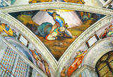 Michelangelo Buonarroti (Ceiling fresco of Creation in the Sistine Chapel, scene in Bezel: David an Masterprint