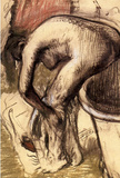 Edgar Degas Female on the Tub Edge Drying Her Legs Art Print Poster Masterprint