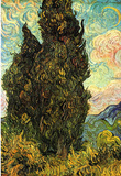 Vincent Van Gogh (Cypresses) Art Poster Print Masterprint