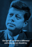 John F. Kennedy Make A Difference iNspire Quote Poster Masterprint