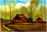 Vincent Van Gogh Farmhouses Among Trees Art Print Poster Prints