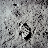 Moon Footprint (Buzz Aldrin Bootprint) Art Poster Print Masterprint