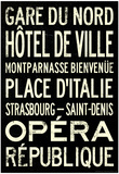 Paris Metro Stations Vintage RetroMetro Travel Poster Prints