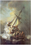 Rembrandt Harmensz. van Rijn (Christ in the Storm on the Sea of Galilea) Art Poster Print Posters