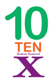 Number 10 Sign with Roman Numeral Banner Poster Masterprint
