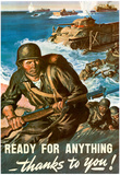 Ready for Anything Thanks to You WWII War Propaganda Art Print Poster Photo
