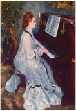 Pierre-Auguste Renoir (Woman at the piano) Art Poster Print Prints