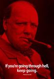 Winston Churchill Keep Going iNspire Quote Poster Masterprint