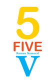 Number 5 Sign with Roman Numeral Banner Poster Masterprint