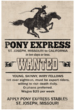 Pony Express Replica Recruitment Advertisement Print Poster Print