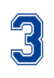 Varsity Number 3 (three) Make Your Own Banner Sign Poster Masterprint