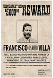 Pancho Villa Wanted Sign Print Poster Prints