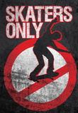 Skaters Only (Skating on Sign) Art Poster Print Masterprint