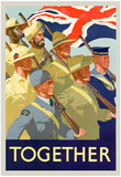 Together British Servicement WWII War Propaganda Art Print Poster Posters