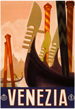 Venezia Italy Tourism Travel Vintage Ad Poster Print Poster