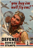 You Buy Em We'll Fly Em Defense Bonds Stamps WWII War Propaganda Art Print Poster Masterprint