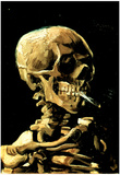 Vincent Van Gogh (Skull with Cigarette) Art Print Poster Posters