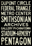 Washington DC Metro Stations Vintage RetroMetro Travel Poster Masterprint