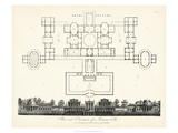 Plan and Elevation for a Roman Villa Giclee Print by J. Wilkes