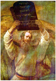 Rembrandt Harmensz. van Rijn (Moses with the bill boards) Art Poster Print Posters