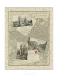 Klassiker: Karte von London Giclée-Druck von Vision Studio 
