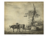 Pastoral Etching I Giclee Print