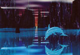Virtual Lagoon (CG Dolphin) Art Poster Print Posters