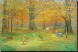 Pooh Soccer Limitierte Auflage auf Leinwand von Peter Ellenshaw