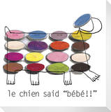 Le Chien Stretched Canvas Print by  KOCO